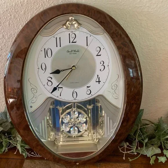 Small World Rhythm Joyful Snowflake Walnut Sound & Movement Clock